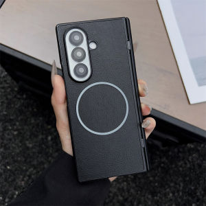 Luxury Leather Pattern Case for Magsafe Magnetic Case for Galaxy Z Fold 8 Ultra Fold 8 7 6 5 Wireless Charge Shockproof Cover