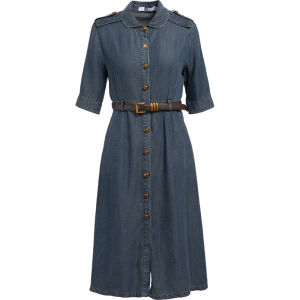 HR | Elegant Slimming Mid-Length Summer Thin Luxury French Vintage Denim Dress Womens High-End Casual Fashion A-Line Skirt Dress