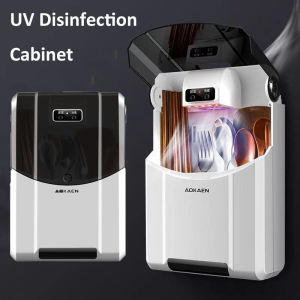 Kitchen UV Sterilizer Cabinet Wall-mounted Disinfection Box Sterilizer Holder with Drain Rack