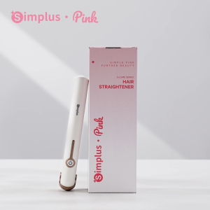SimplusPink Professional Hair Straightener Flat Iron 5 Temperature Levels 35 Million Negative Ions Extra Large Ceramic Coated Floating Plates