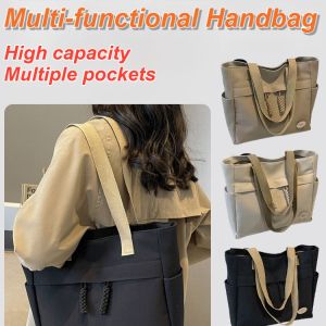 Japanese Nylon Tote Bag Waterproof Multi Pocket Shoulder Bag Large-capacity Student Bag