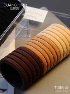 ยางรัดผมยืดหยุ่นสูงสำหรับคนขี้เกียจยางรัดผมสีดำสำหรับผู้หญิงกล่องเก็บของเพิ่มความหนายางรัดผมแบบไม่มีรอยต่อปลอกหนังเชือกมัดผมเรียบง่ายสำหรับผู้หญิง