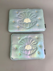 Fashionable Embroidered Pearl Shell Protective Case for Notebook IPad Tablet with Inner Pocket And Rainbow Gloss