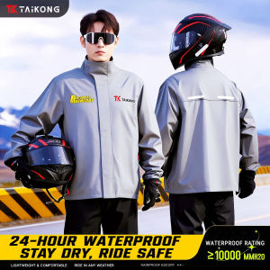 Rain Coat for Motorcycle Raincoat for Men Waterproof Kapote Heavy Duty Makapal Rubberized Rain Jacket Poncho for Motorbike Riding Outdoor Protection Rain Gear Anti Storm Rainwear for Travel Work Use