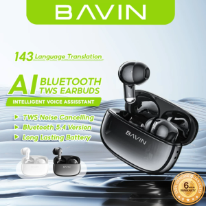 BAVIN BA97 TWS Bluetooth Earbuds AI Voice Assistant w/ Noise Cancelling & Long Battery Life Compatible for Android & iPh