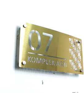 Nomor Rumah Stainless Steel SILVER Motif Krawangan Modern Series