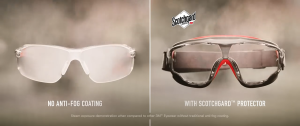3M SecureFit SF301SGAF-LBL Ice Blue Temples Scotchgard Anti-fog Anti-Scratch UV lens Clear protective safety eyewear