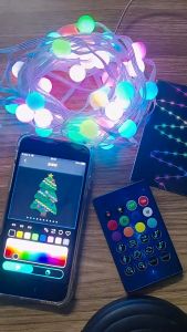 Dây đèn led may mắn Luckilight led bóng to 16 triệu màu nháy theo nhạc chịu lực chống nước trang trí tết