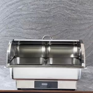electric food warmer heater display glass with cover 9L/13L electric lunch box chafing dish