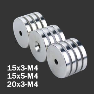 แม่เหล็กติดตู้เย็นรูปทรงกลมรูฝัง 15x3/15x5/20x3 เหมาะสำหรับผนังภาพถ่าย งานหัตถกรรม ที่เก็บเครื่องมือ ชิ้นส่วน ฯลฯ