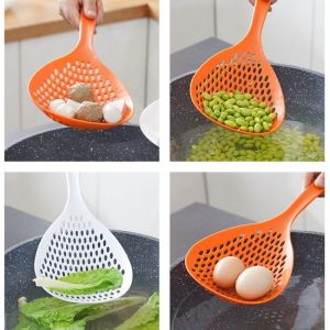 Household Large Leaky Spoon Kitchen Large Noodle Scoop Long Handle Drain Filter Oil Separator