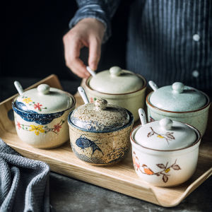 Japanese Vintage Ceramic Hand-painted Seasoning Jar