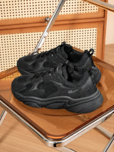 Warrior | Height-Increasing Thick Sole Mens Casual Shoes Black Soft Bottom
