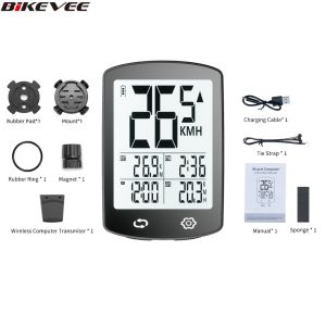 Large Screen Ultra-Long Standby Time Wireless Bike Computer USB Rechargeable Bicycle Speedometer Odometer Cycling Accessory
