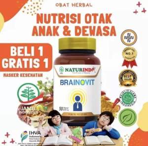 BRAINOVIT Vitamin Otak Anak Dan Dewasa Peningkat Kecerdasan Daya Ingat Mencegah Pikun Memperbaiki Saraf Otak Kesehatan Otak Isi 50 Kapsul