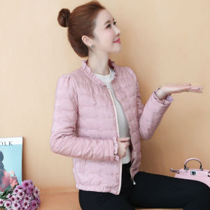 Lightweight Short Cotton Jacket Womens Padded Coat Slimming Versatile Winter Fashion Korean Style Commute Pocket Detail