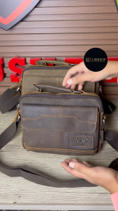 Rush Rider Full Grain Cow Leather Sling Bag Men Shoulder Bag CrossBody Messenger