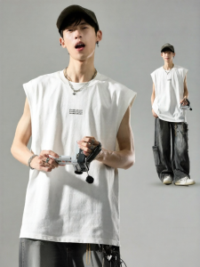 SZON | Mens Minimalist Letter Print Sleeveless T-Shirt
