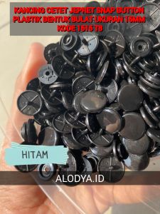 Kancing Cetet Jepret Snap Button Plastik Bentuk Bulat Ukuran 15mm KODE 1515 T8 ISI 12 PASANG HARGA ECERAN