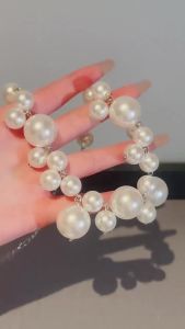 Elegant Imitation Pearl Womens Necklace Big Pearls Beads Choker Necklaces Party Wedding Bride Necklace Jewelry Gifts K0