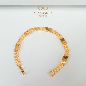 Gelang Tangan Rantai Tebal Lapis emas Rhodium Titanium plat