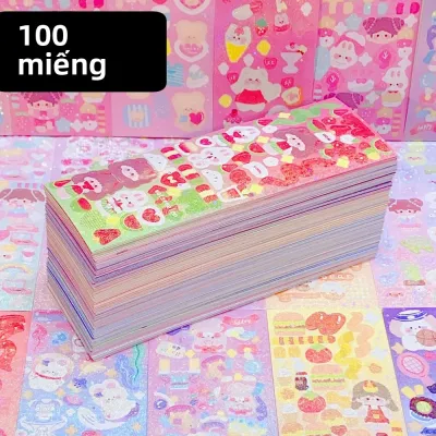 200p Kawaii Văn Phòng Phẩm Miếng Dán Cho Trẻ Em Dễ Thương Thẩm Mỹ Trang Trí Nhật Ký Giấy Hàn Quốc Nghệ Thuật Tiếp Liệu Cho Scrapbooking