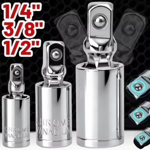 3PCS Universal Socket Joint 360° Adjustable Swivel Head 1/4" 3/8" 1/2" Drive Adapter Extension Bar Professional Automotive Hand Tools