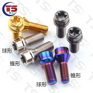 Forged Titanium Alloy Wheel Hub Screws M12/M14X28mm Cone/Spherical 1.25/1.5mm Automobile Modification Hardware Bolts