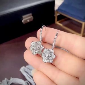 Huitan Gorgeous Flower Dangle Earrings Women Wedding Engagement Dance Party Aesthetic Accessories New Trendy Jewelry Wholesale