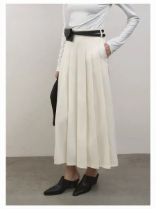 POPCHRIO | Chân Váy Xòe H-Line A-Line Lông Cừu Vintage