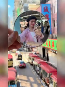 [SG In Stock] Selfie Round Mirror Travel Photography Selfie Mirror Portable high-definition reflective mirror