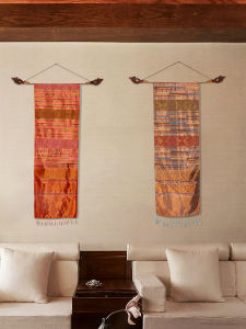 ผ้าแขวนตกแต่งผนังผ้าคาดโต๊ะเอเชียตะวันออกเฉียงใต้ประเทศไทยธงแขวนร้านนวดสปาไทยย้อนยุคผ้าแขวน