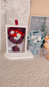 SG Specool® Handmade Soap Flower Bouquet Gift Box Birthday Valentines Day Gifts Christmas Mini Gradient Rose Gift Set