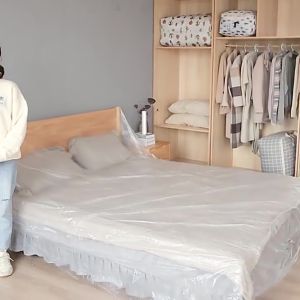 Multi-purpose Masking Film with Tape House Painting Protection Film Cover Furniture Dust Cover