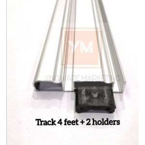 Double door metal sliding cabinet wardrobe roller wheel closet aluminium track rail