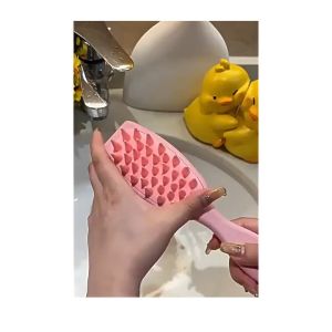 J  Bàn Chải Gội Đầu Mát Xa Da Đầu Bằng silicone Tay Cầm Dài Tiện Lợi GA625