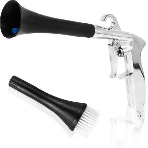 Dry Blow Cleaning Tool 1/4inch High Pressure Car Interior Spraying Cleaner Tool with 2 Nozzles Aluminium Alloy Car Cleaning Tool