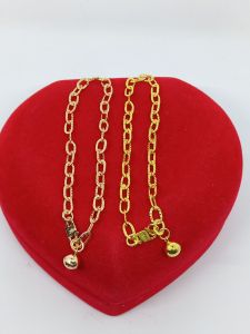 gelang perak asli lapis emas/gelang rante nori oval ukir 1bel/gelang asli silver925 /gelang fashion wanita