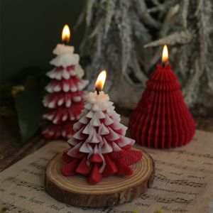 1pc Handmade Christmas Tree Soy Wax Candle with Bell Decor - 6 Hours Long Lasting  for Xmas Party Home Decor & Holiday Gift