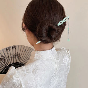 Alloy Chinese Tassel Hairpin OrchidBlossom Design Secure Non Slip Pin Traditional Hanfu Wedding Hair Accessory For Women 18cm