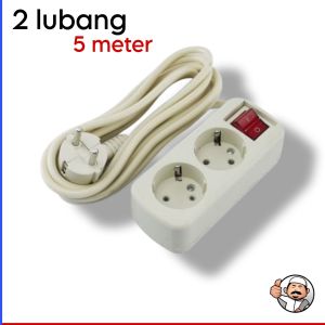 Stop kontak kabel 2 lubang 1.5 3 5 meter cable SNI colokan listrik