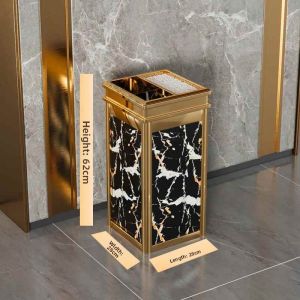 ZHENTAIYUAN | Stainless Steel Standing Trash Can With Ashtray For Hotel Use