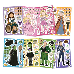 8/16/24Pcs Wicked Witch Collage DIY ปริศนาสติกเกอร์เกม Make A Face ตลกประกอบสติกเกอร์จิ๊กซอว์เด็กของเล่นเพื่อการศึกษา