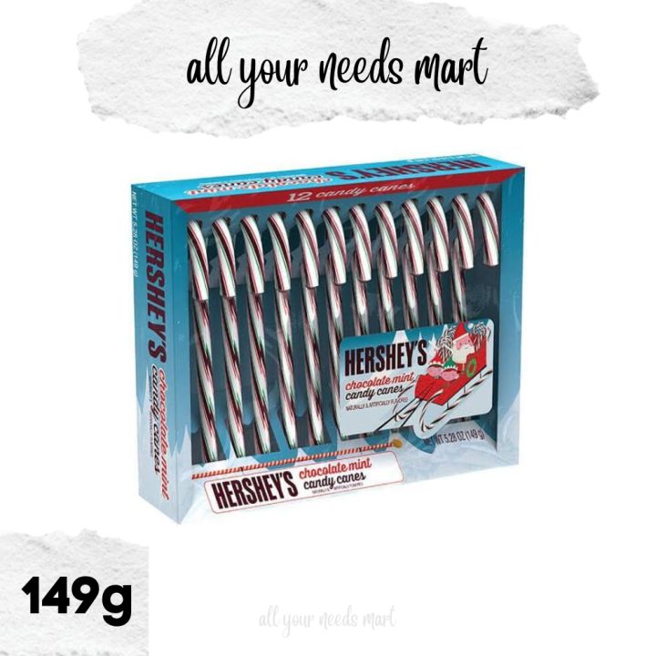 Hershey's ♡ Chocolate Mint ♡ 12 Candy Canes 148g Lazada PH