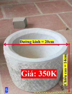 cối đá xanh nguyên khối: dùng để giã muối lạc. ớt. tỏi đồ dùng nhà bếp