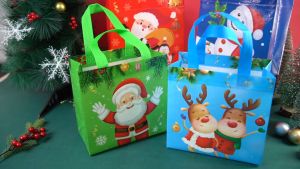 Christmas Holiday Gift Bag Reusable Eco Bag Non woven Quality Merry Christmas Multipurpose Handbag
