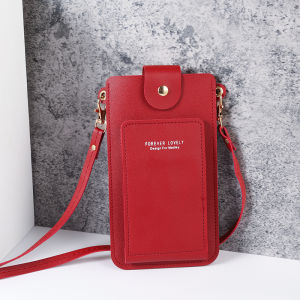 2024 new solid color fashion simple shoulder bag slung mobile phone bag womens drivers license card wallet