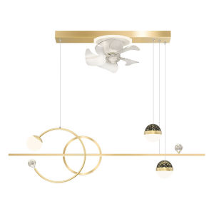 FANZHEN | Creative Nordic Starry Sky Projection Rotating Bar Dining Room Ceiling Fan Light