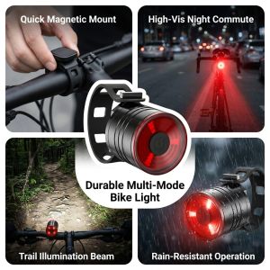 Aluminum Alloy LED Bike Front Rear Light Set with Multi Mode for Mountain Cycling