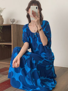 Retro Style Cotton Silk Pajamas for Youth Long Sleeve Crewneck Striped Pattern Summer Loungewear Can Be Worn Outside